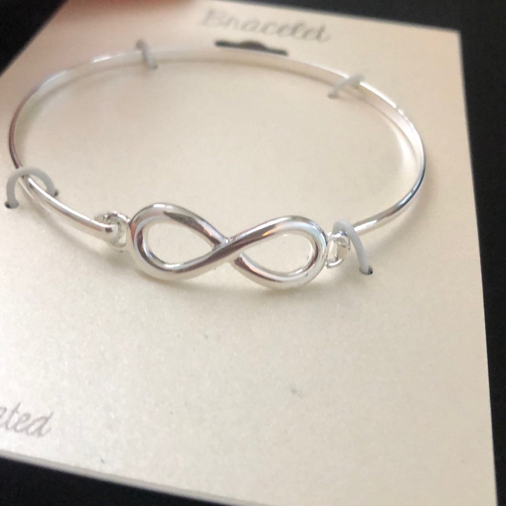 Fine silver plated infinity bracelet